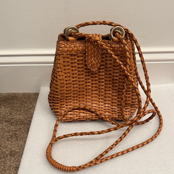 CEM vintage 1990s Woven Tan shoulder bag purse - Picture 1 of 7